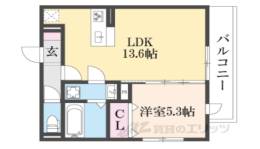 Ｄ－ＲＯＯＭ深草小久保町Ｂ間取り図面