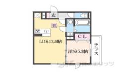 Ｄ－ＲＯＯＭ深草小久保町Ｃ間取り図面