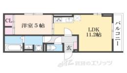 Ｄ－ＲＯＯＭ深草小久保町Ｃ間取り図面