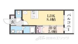 MJC京都西大路１間取り図面