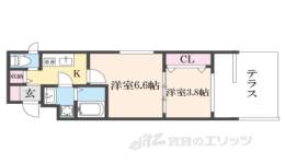 MJC京都西大路２間取り図面