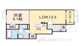 クレール丹波１間取り図面