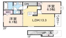クレール丹波１間取り図面