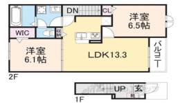 クレール丹波１間取り図面