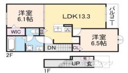 クレール丹波１間取り図面