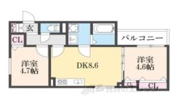 クリエオーレ津の辺町２間取り図面
