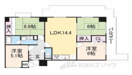 朝日プラザ東生駒２間取り図面