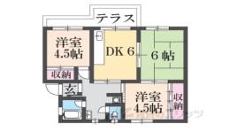 浅田香里ヶ丘住宅１０２号室間取り図面