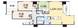 ライオンズ御所南ロイヤルグレイド4階間取り図面