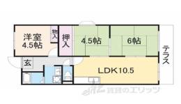 ヴィラージュ私市間取り図面