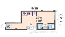寝屋川コーポラス１間取り図面