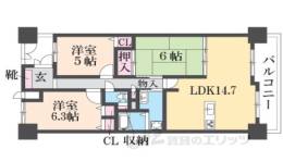 ヴィルヌーブ学園前Iコンセルト間取り図面