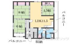 旭北町4-12マンション間取り図面