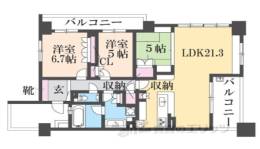 パークコート修学院６階間取り図面