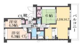 ローレルスクエア登美ヶ丘第１期９番館間取り図面