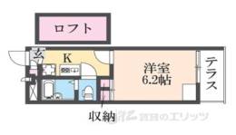レオパレスパレス猪名寺３間取り図面