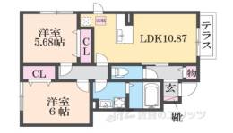 クレールふたがみ２間取り図面