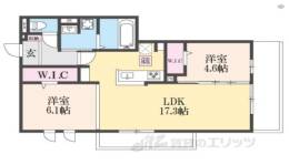 リベルテ四条梅津間取り図面