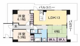 グリーンコーポ東生駒　間取り図面