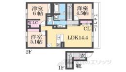 （仮称）D-ROOM六万寺町間取り図面