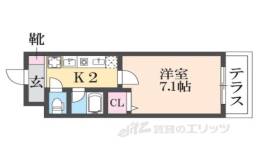 レジスコート東難波１間取り図面