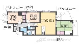 ヴェルナール富雄2番館間取り図面