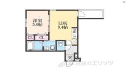フジパレス瓜生堂５番館間取り図面