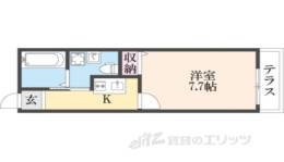 グラディート富雄駅前2番館(１階)間取り図面