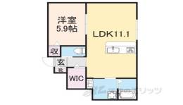 ウィズ大中１間取り図面