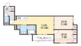 クリエオーレ雁屋西町間取り図面