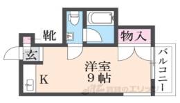 キューブ武庫川１間取り図面