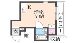 キューブ武庫川１間取り図面