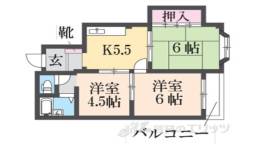 赤井マンション香里間取り図面