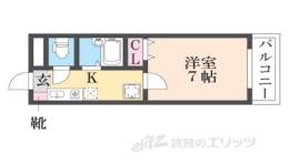 アベニューリップル長田１間取り図面