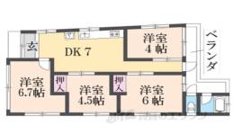 松室中溝町マンション間取り図面