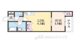ＣＯＵＲＴＹＡＲＤＳｈｉｍｂａｓｈｉ２間取り図面
