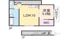 ソレイユビセレクト法蓮町１間取り図面