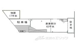 東九条河辺町倉庫・作業場間取り図面