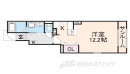 クラール　Ｋ　２間取り図面