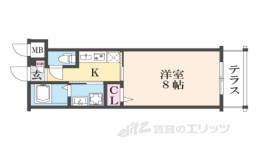 CREST TAPP京都丹波口２間取り図面