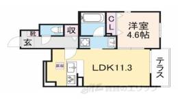 グレーヌ東寺間取り図面