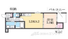 クリエオーレ衣摺１間取り図面