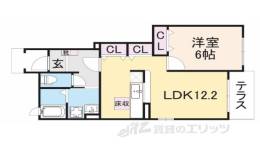 フラワーヒルズＢ間取り図面