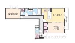Ｄ－ＲＯＯＭ枚方市上之町ＰＪ間取り図面