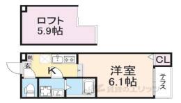 ハーモニーテラス椥辻中在家町間取り図面