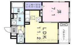 シャルマン唐橋南２間取り図面