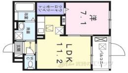 シャルマン唐橋南２間取り図面