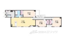 ノーブル御池１間取り図面