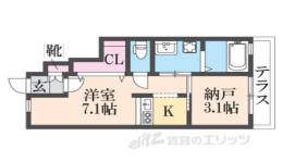 ＯＮＬＹＯＮＥ宝塚山本１間取り図面