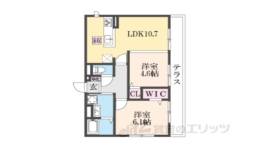 ＧＲＡＭＭ桂北滝川Ｂ棟間取り図面